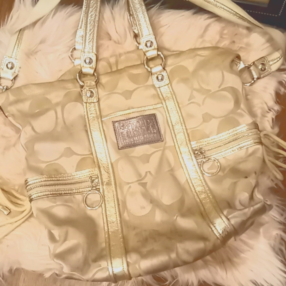 COACH Light Metallic Gold Purse